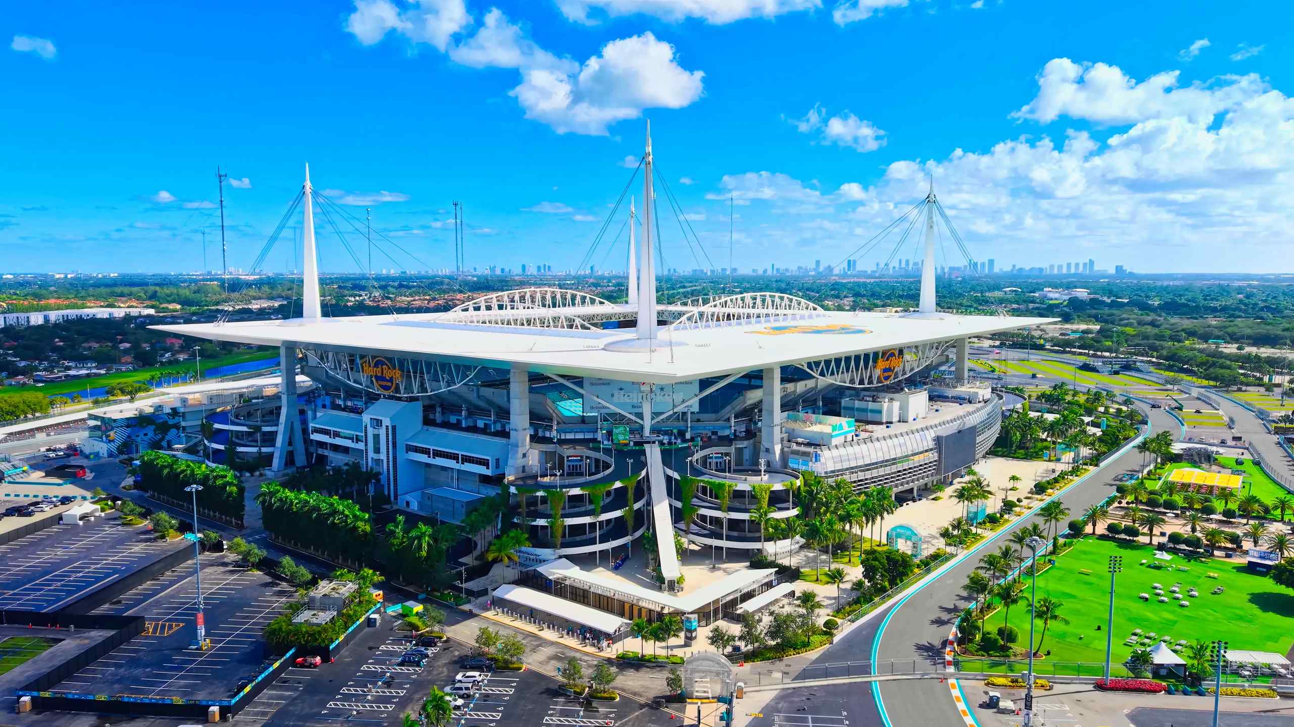 An arial view of Miami Stadium.